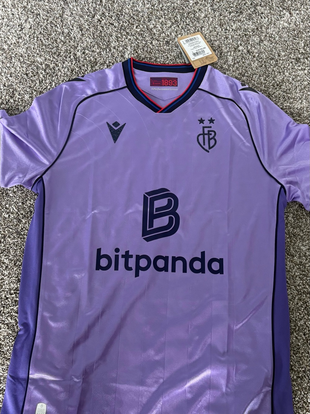 Macron Fc Basel Away Jersey Sz l 25/26 Switzerland Soccer
